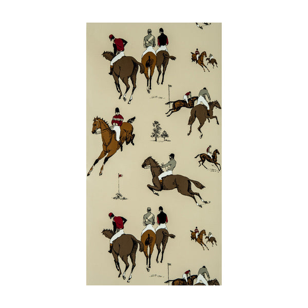 Hipodromo - Crudo/Rojo Beige By Gaston Y Daniela | Gaston Dos Collection |Animal/Insects  Wallcovering Print
