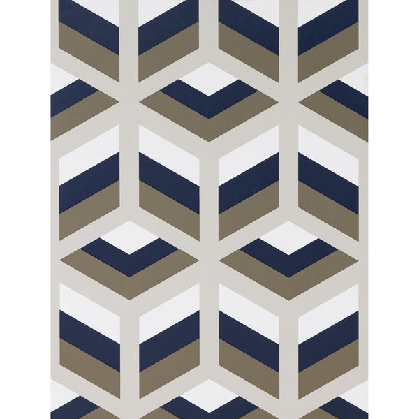 Xabi - Azul/Marron Multi By Gaston Y Daniela | Lorenzo Castillo Hispania Wp |Modern Geometric Wallcovering Print