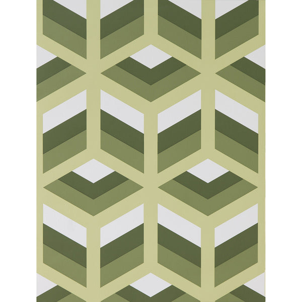 Xabi - Verde Green By Gaston Y Daniela | Lorenzo Castillo Hispania Wp |Modern Geometric Wallcovering Print