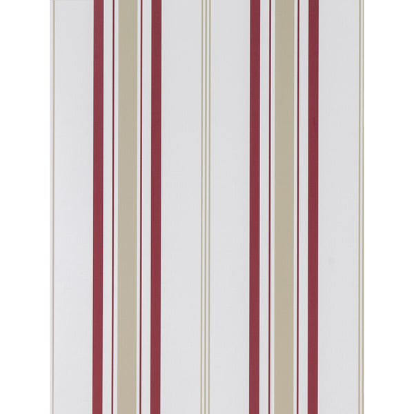 Fuencisla - Rojo/Beige Multi By Gaston Y Daniela | Lorenzo Castillo Hispania Wp |Geometric Stripes Wallcovering Print