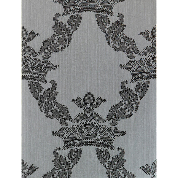 Borja - Antracita Silver By Gaston Y Daniela | Lorenzo Castillo Hispania Wp |Damask  Wallcovering Print