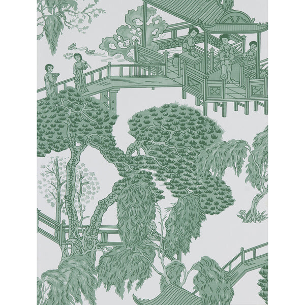 Zhou Jun - Verde Green By Gaston Y Daniela | Lorenzo Castillo Hispania Wp |Chinoiserie Global Wallcovering Print