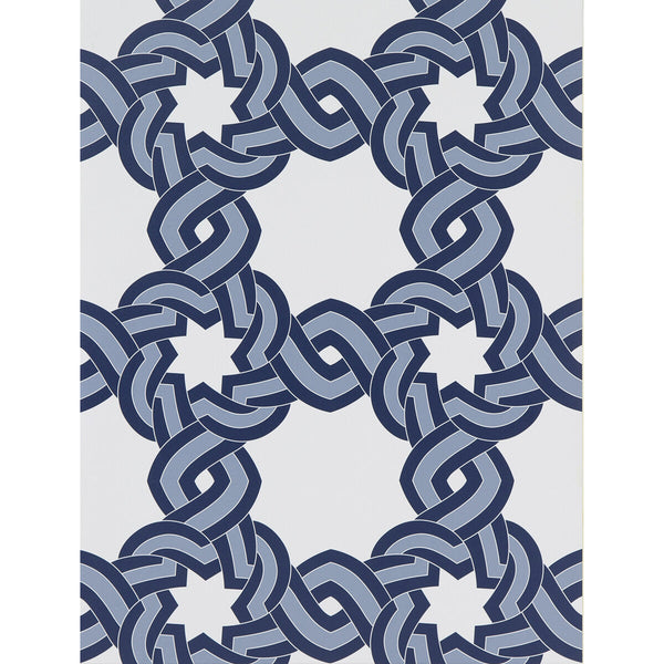 Tio Juan - Azul Indigo By Gaston Y Daniela | Lorenzo Castillo Hispania Wp |Modern Geometric Wallcovering Print