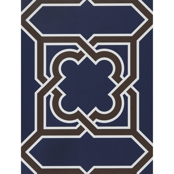 Samples and Purchasing available for Martin - Azul/Chocolate Multi By Gaston Y Daniela | Lorenzo Castillo Hispania Wp |Modern Geometric Wallcovering Print at Designer Wallcoverings and Fabrics