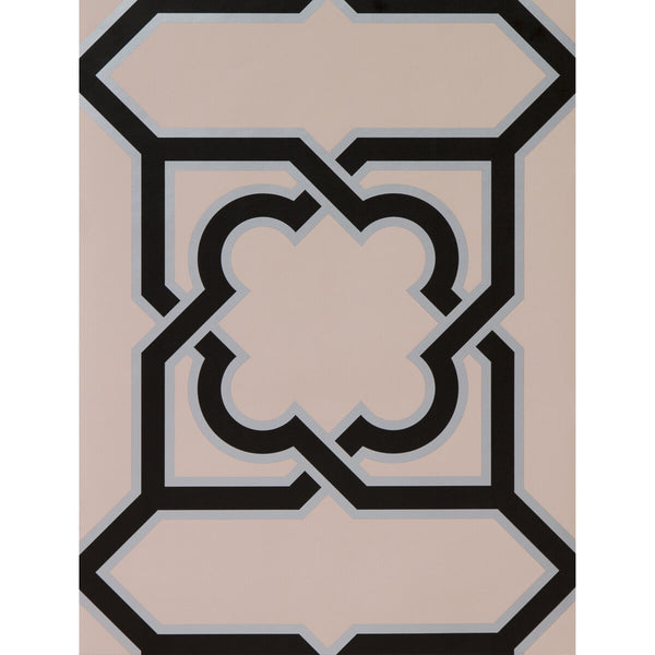 Samples and Purchasing available for Martin - Rosa/Onyx Multi By Gaston Y Daniela | Lorenzo Castillo Hispania Wp |Modern Geometric Wallcovering Print at Designer Wallcoverings and Fabrics