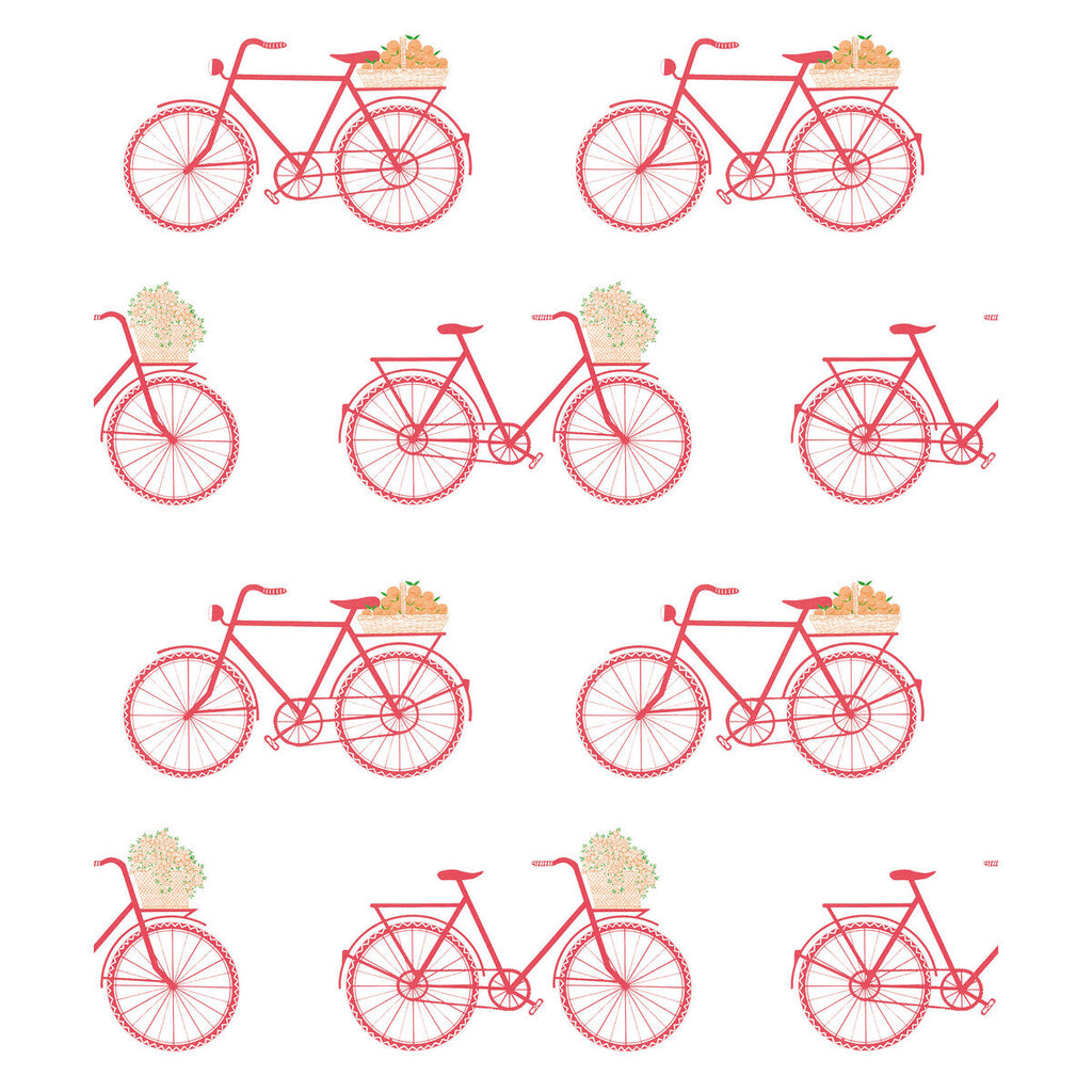 Samples and Purchasing available for Bicicletas - Rosa Fuschia By Gaston Y Daniela | Gaston Libreria | Novelty Wallcovering Print at Designer Wallcoverings and Fabrics