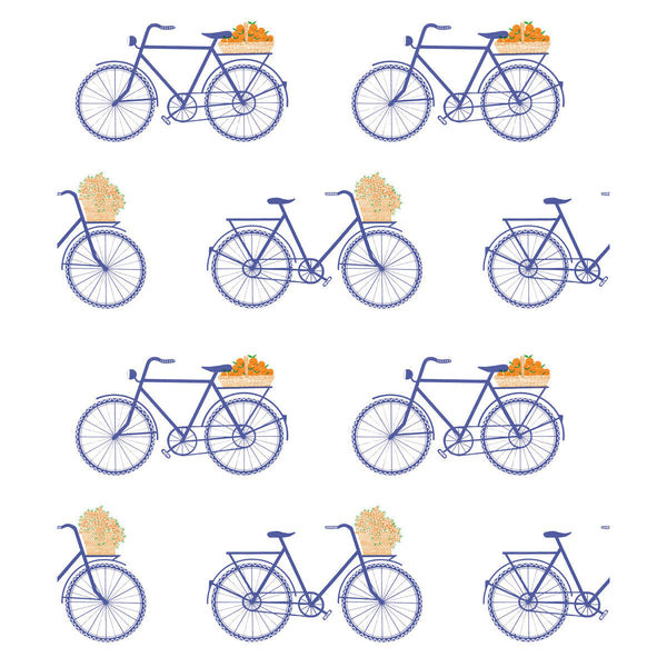 Samples and Purchasing available for Bicicletas - Azul Dark Blue By Gaston Y Daniela | Gaston Libreria | Novelty Wallcovering Print at Designer Wallcoverings and Fabrics