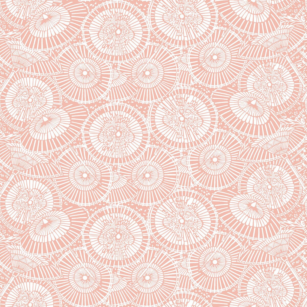Samples and Purchasing available for Sombrillas - Rosa Salmon By Gaston Y Daniela | Gaston Libreria |Geometric Novelty Wallcovering Print at Designer Wallcoverings and Fabrics