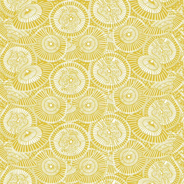 Samples and Purchasing available for Sombrillas - Mostaza Gold By Gaston Y Daniela | Gaston Libreria |Geometric Novelty Wallcovering Print at Designer Wallcoverings and Fabrics
