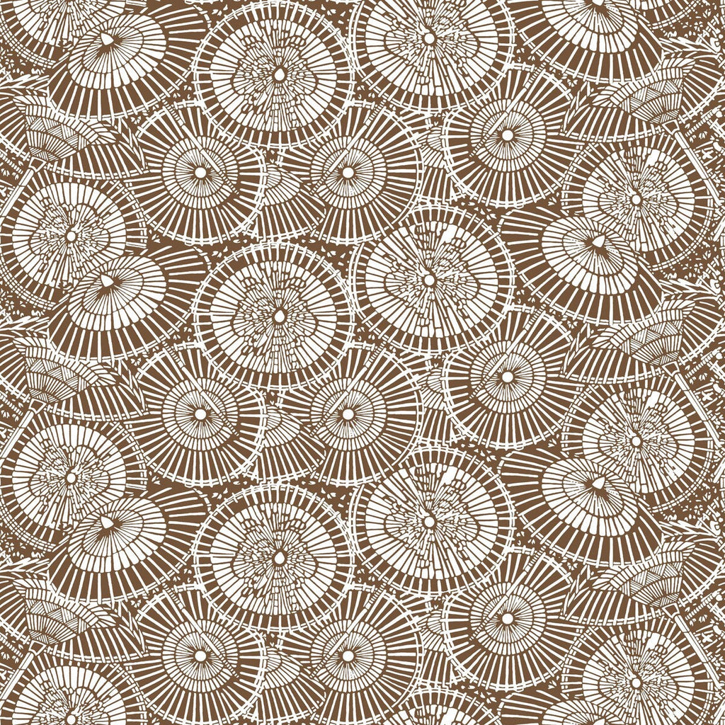 Samples and Purchasing available for Sombrillas - Chocolate Chocolate By Gaston Y Daniela | Gaston Libreria |Geometric Novelty Wallcovering Print at Designer Wallcoverings and Fabrics