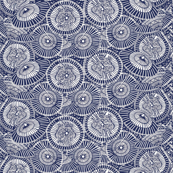 Sombrillas - Navy Dark Blue By Gaston Y Daniela | Gaston Libreria |Geometric Novelty Wallcovering Print