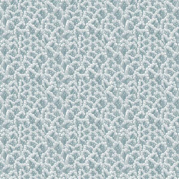 Secret Garden - Aqua Slate By Gaston Y Daniela | Gaston Libreria |Botanical & Floral  Wallcovering Print