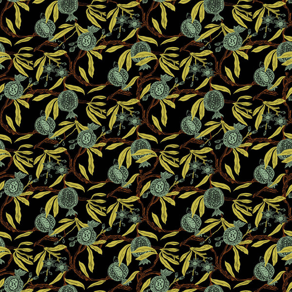 Granadas - Blancoberenjena Blue By Gaston Y Daniela | Gaston Libreria |Botanical & Floral Vegetable/Fruit Wallcovering Print