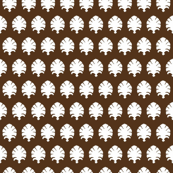 Stamp - Chocolate Brown By Gaston Y Daniela | Gaston Libreria |Botanical & Floral Modern Wallcovering Print
