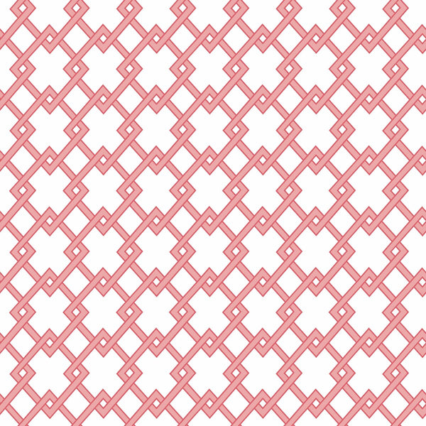 Samples and Purchasing available for Bound - Rosa White By Gaston Y Daniela | Gaston Libreria |Diamond Lattice/Scrollwork Wallcovering Print at Designer Wallcoverings and Fabrics