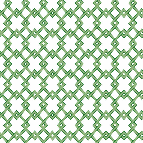 Bound - Verde Green By Gaston Y Daniela | Gaston Libreria |Diamond Lattice/Scrollwork Wallcovering Print