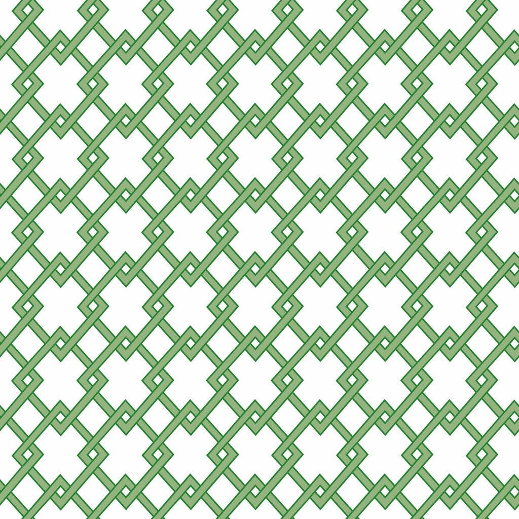Samples and Purchasing available for Bound - Verde Green By Gaston Y Daniela | Gaston Libreria |Diamond Lattice/Scrollwork Wallcovering Print at Designer Wallcoverings and Fabrics