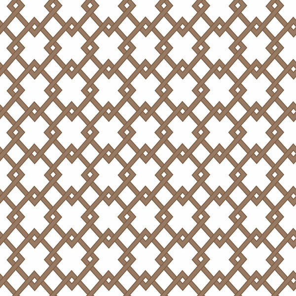 Bound - Marron White By Gaston Y Daniela | Gaston Libreria |Diamond Lattice/Scrollwork Wallcovering Print