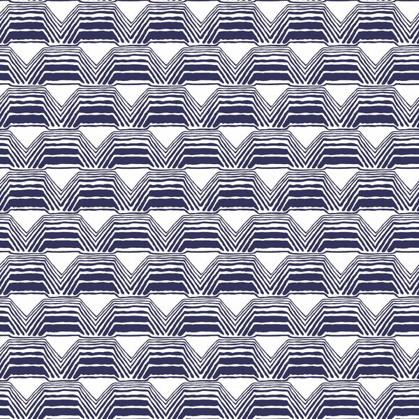 Dunas - Navy White By Gaston Y Daniela | Gaston Libreria | Modern Wallcovering Print