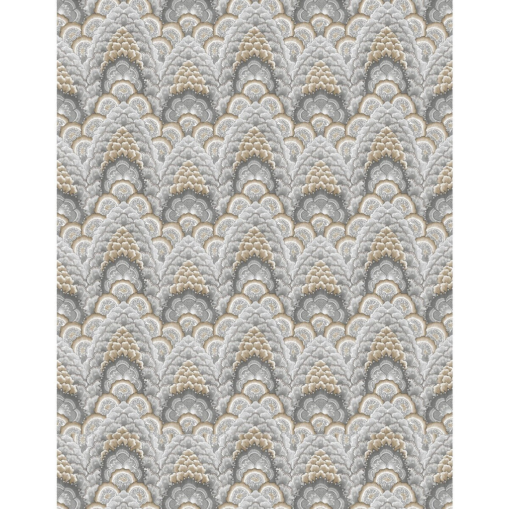 Samples and Purchasing available for Ganges - Gris/Marron Light Grey By Gaston Y Daniela | Gaston Libreria | Bargellos Wallcovering Print at Designer Wallcoverings and Fabrics
