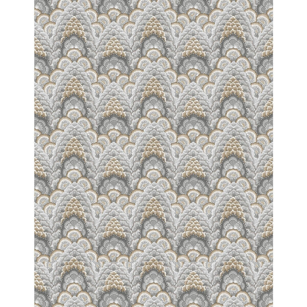 Samples and Purchasing available for Ganges - Gris/Marron Light Grey By Gaston Y Daniela | Gaston Libreria | Bargellos Wallcovering Print at Designer Wallcoverings and Fabrics