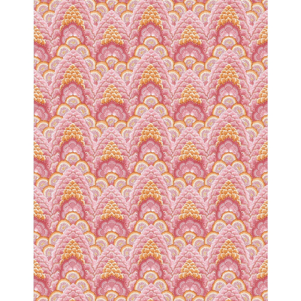 Samples and Purchasing available for Ganges - Rosa/Naranja Orange By Gaston Y Daniela | Gaston Libreria | Bargellos Wallcovering Print at Designer Wallcoverings and Fabrics