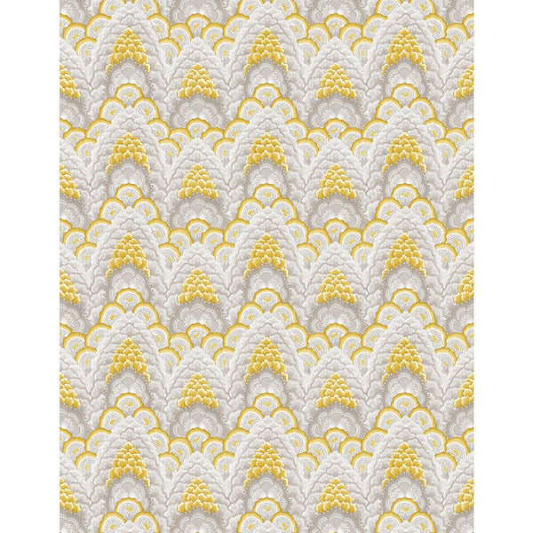 Ganges - Ocre Light Grey By Gaston Y Daniela | Gaston Libreria | Bargellos Wallcovering Print
