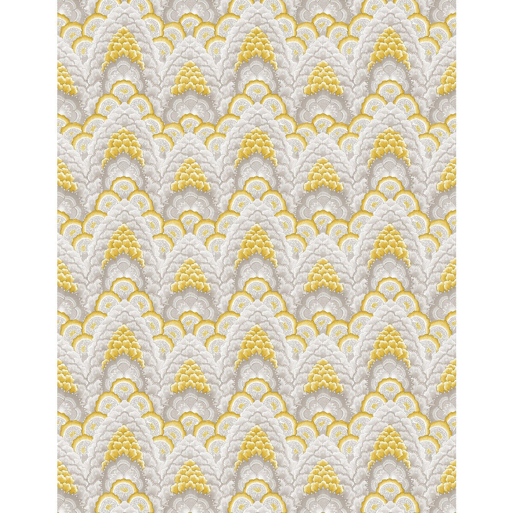 Samples and Purchasing available for Ganges - Ocre Light Grey By Gaston Y Daniela | Gaston Libreria | Bargellos Wallcovering Print at Designer Wallcoverings and Fabrics
