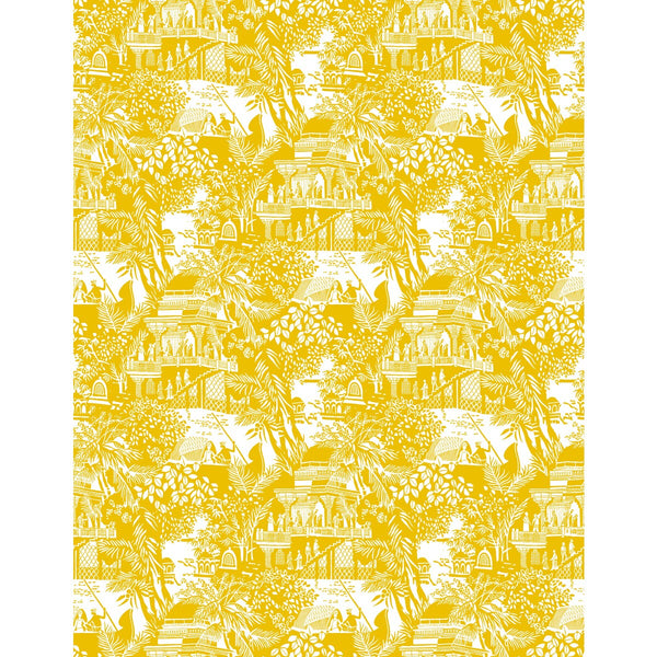 Olimpo - Amarillo Yellow By Gaston Y Daniela | Gaston Libreria |Chinoiserie Figurative Wallcovering Print