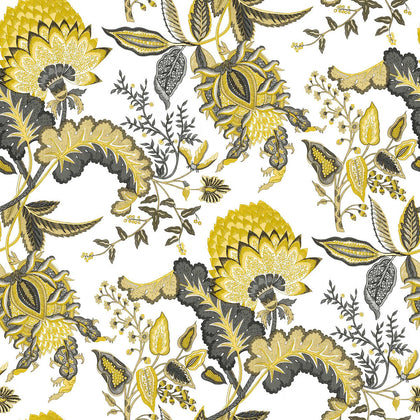 Paraiso - Gris/Oro Yellow By Gaston Y Daniela | Gaston Origen Dos |Botanical & Floral  Wallcovering Print