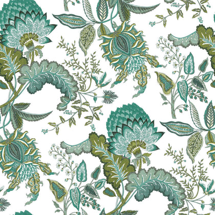Paraiso - Verdeagua Turquoise By Gaston Y Daniela | Gaston Origen Dos |Botanical & Floral  Wallcovering Print