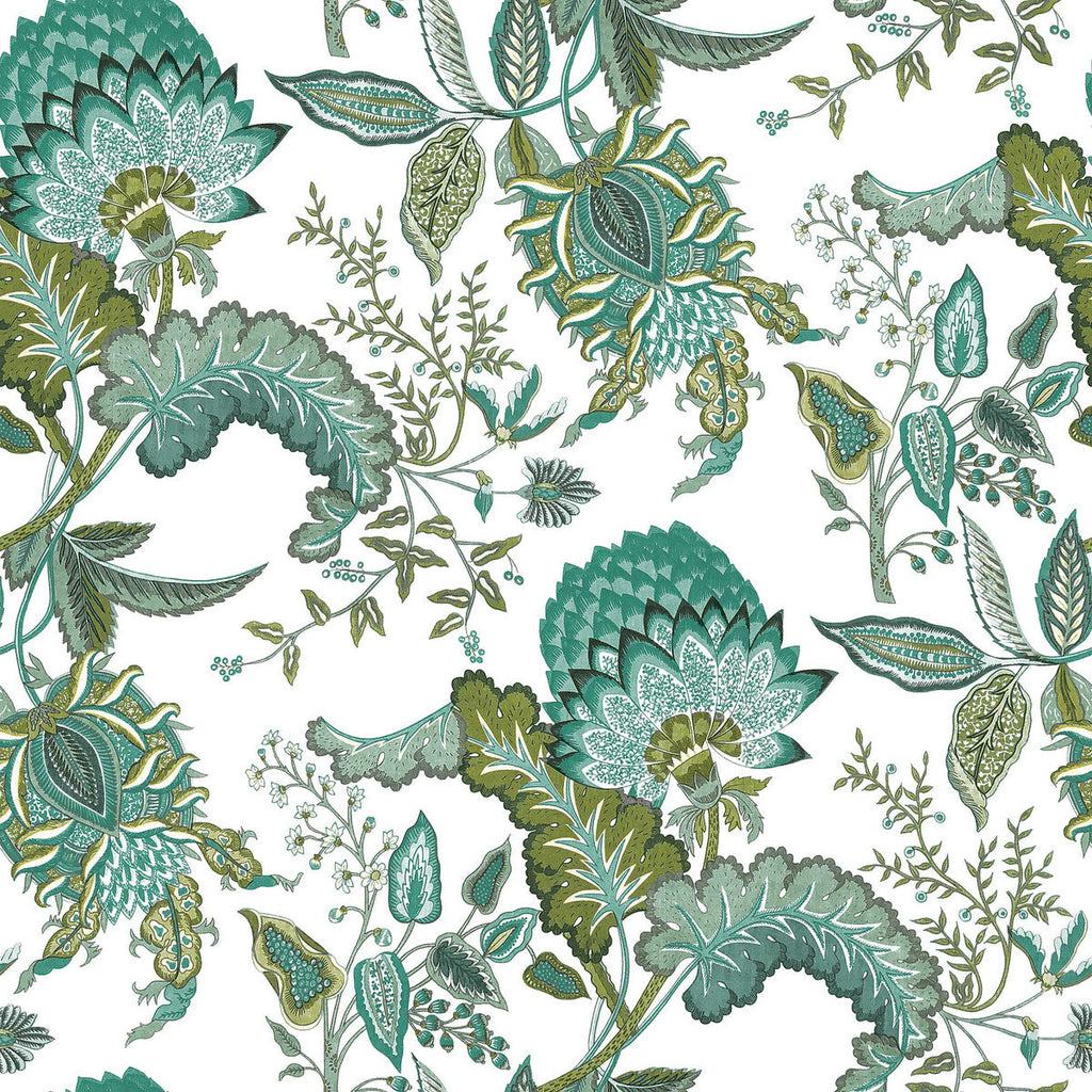 Samples and Purchasing available for Paraiso - Verdeagua Turquoise By Gaston Y Daniela | Gaston Origen Dos |Botanical & Floral  Wallcovering Print at Designer Wallcoverings and Fabrics