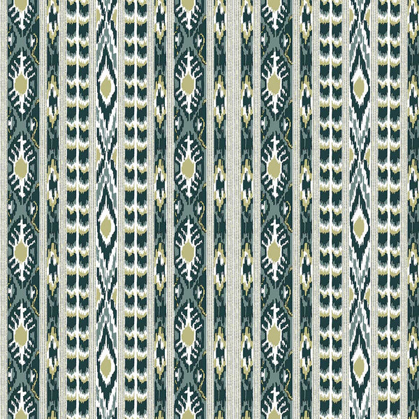 Apache - Agua/Lima Green By Gaston Y Daniela | Gaston Origen Dos |Global Stripes Wallcovering Print