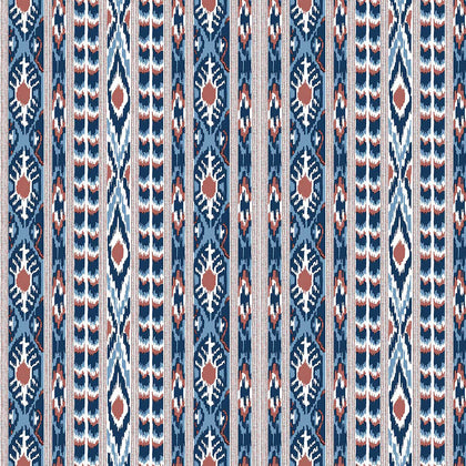 Apache - Azul Blue By Gaston Y Daniela | Gaston Origen Dos |Global Stripes Wallcovering Print