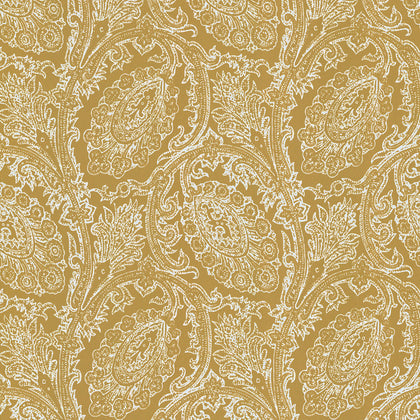 Cadaques - Ocre Gold By Gaston Y Daniela | Gaston Serendipia | Paisley Wallcovering Print
