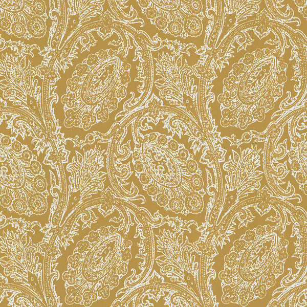 Cadaques - Ocre Gold By Gaston Y Daniela | Gaston Serendipia | Paisley Wallcovering Print