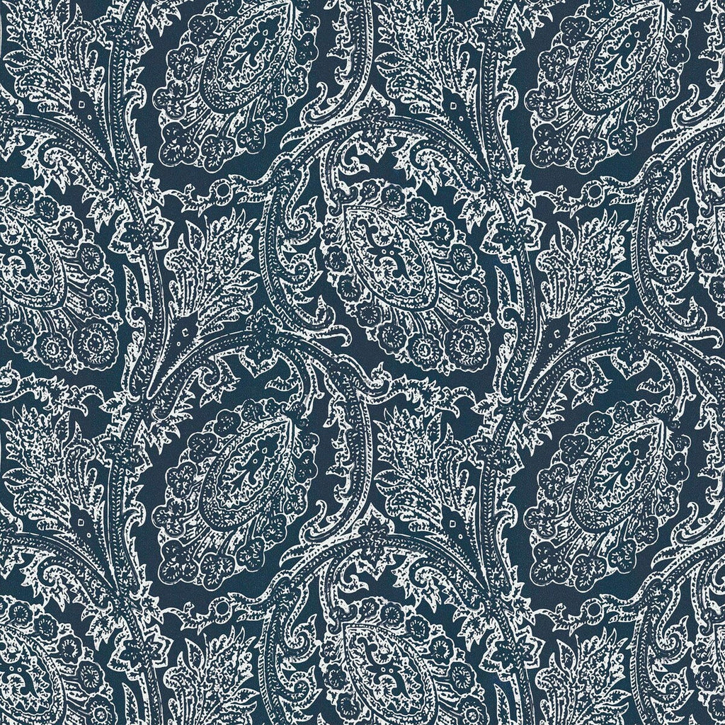 Samples and Purchasing available for Cadaques - Oscuro Blue By Gaston Y Daniela | Gaston Serendipia | Paisley Wallcovering Print at Designer Wallcoverings and Fabrics
