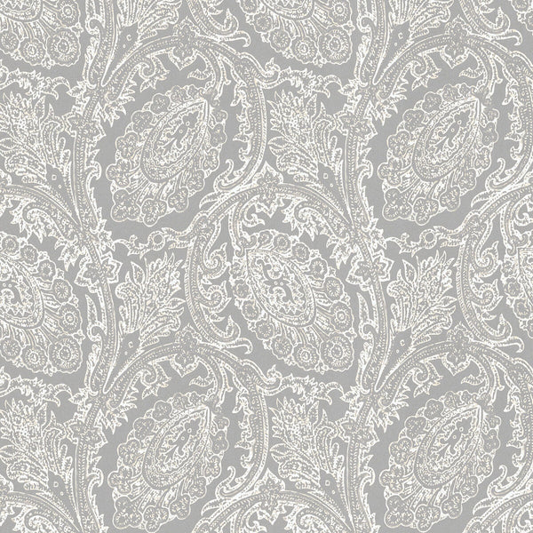 Cadaques - Topo Light Grey By Gaston Y Daniela | Gaston Serendipia | Paisley Wallcovering Print