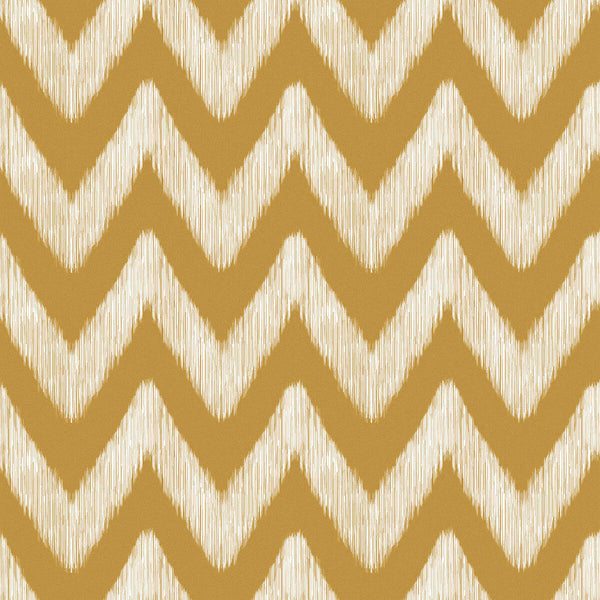 Medina - Ocre Gold By Gaston Y Daniela | Gaston Serendipia | Herringbone/Tweed Wallcovering Print