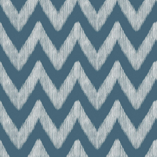 Medina - Oscuro Blue By Gaston Y Daniela | Gaston Serendipia | Herringbone/Tweed Wallcovering Print