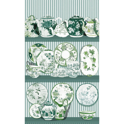 Tea Time - Verde Green By Gaston Y Daniela | Gaston Serendipia | Novelty Wallcovering Print