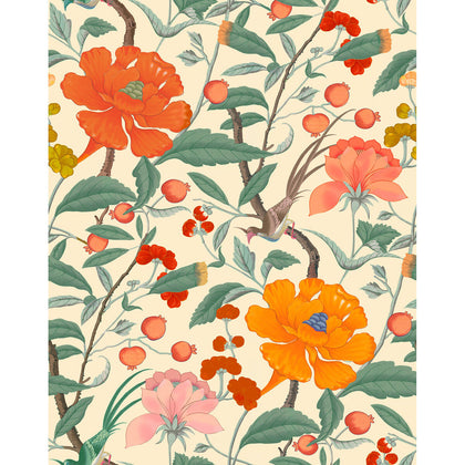 Manila - Blanco Coral By Gaston Y Daniela | Gaston Serendipia | Botanical & Floral Wallcovering Print