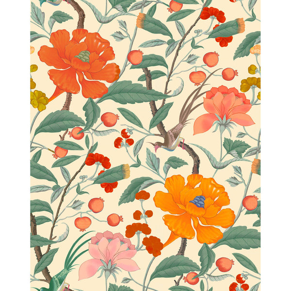 Manila - Blanco Coral By Gaston Y Daniela | Gaston Serendipia | Botanical & Floral Wallcovering Print