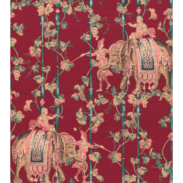 Elefantes - Burdeos Burgundy Wallcovering | Gaston Y Daniela