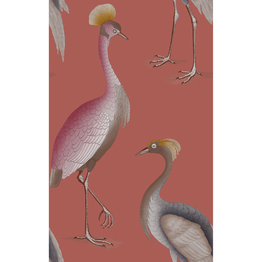 Samples and Purchasing available for Garzas - Frambuesa Red By Gaston Y Daniela | Gaston Serendipia | Animal/Insects Wallcovering Print at Designer Wallcoverings and Fabrics