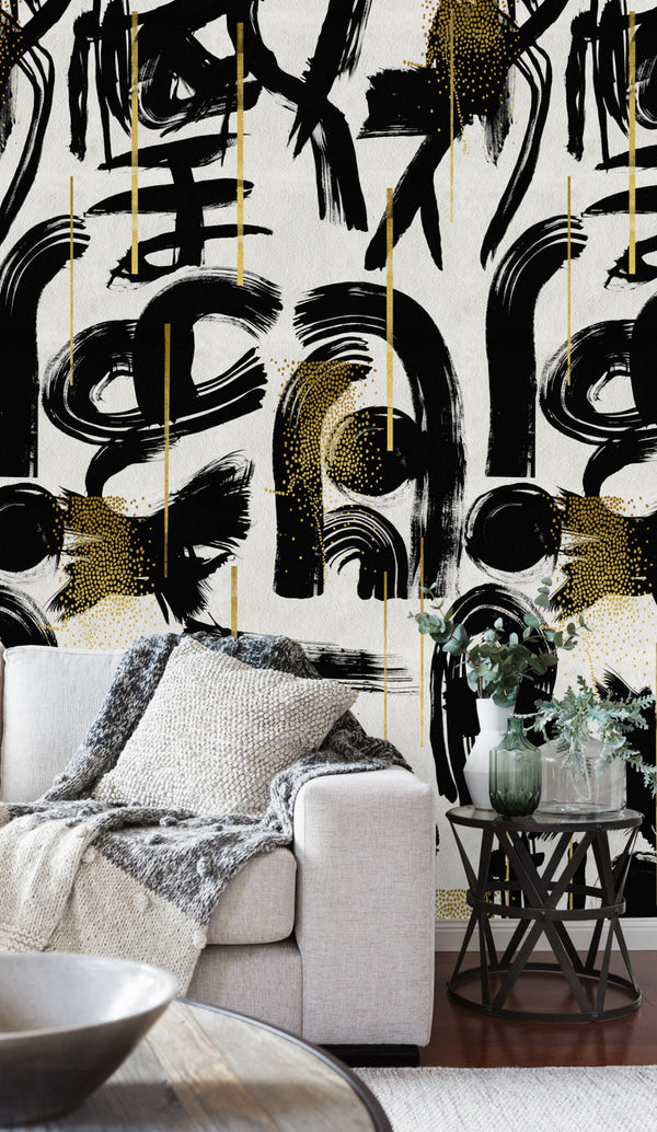 Gestural Abstraction - White Wallcovering | Mind the Gap