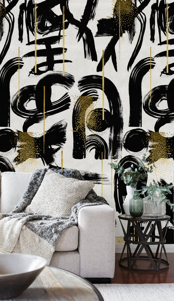 Gestural Abstraction White Wallpaper | Mind The Gap