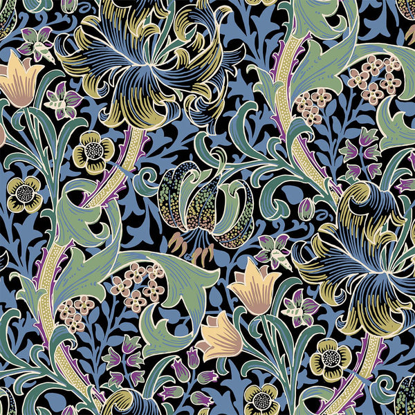 Golden Lily Noir, Sample Wallcoverings | House of Hackney