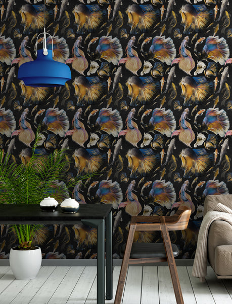 Goldfish Anthracite Wallpaper | Mind The Gap