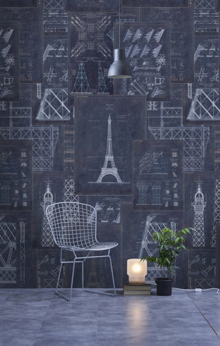 Grand Eiffel - Blue Wallcovering | Mind the Gap
